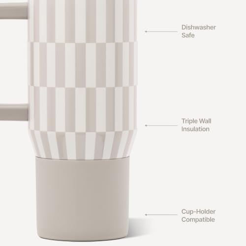 HydroJug Coffee Traveler 20oz Ceramic-Lined Mug with Handle, Latte