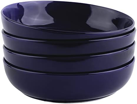 KooK Pasta Bowls, For Soups & Salads, Set of 4, 40 oz, Cobalt Blue