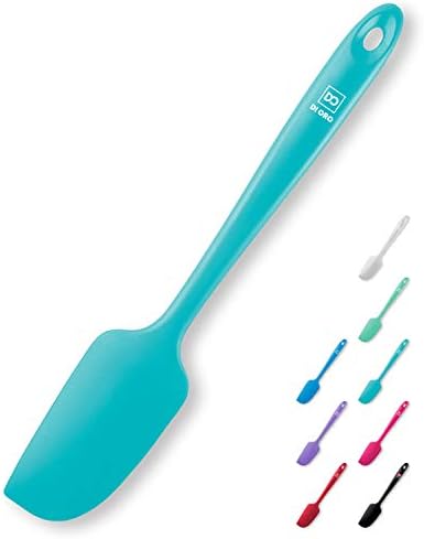 DI ORO Mini Silicone Spatula - Small Jar Scraper, 600F Heat Resistant, Teal