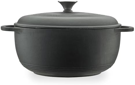Mercer Culinary Enameled Cast Iron Round Dutch Oven, 6 qt., Matte Black