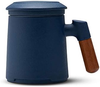 ZENS Tea Mug with Infuser and Lid for Loose Leaf Tea Steeper, 12oz Blue