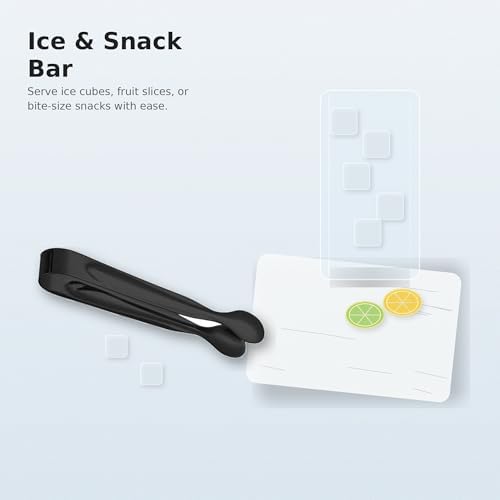Small Serving Tongs, Mini Stainless Steel Sugar Tongs for Ice, Candy, Appetizers, Charcuterie, Kitchen Serving Utensils, Black