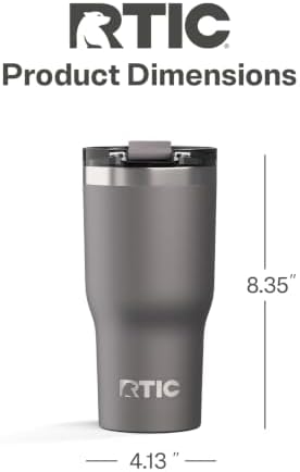 RTIC 30oz Essential Tumbler with Lid, Ceramic Lined, Graphite