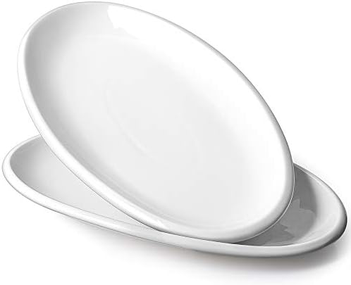 DOWAN 16" Serving Platters, Serving Platters for Wedding, Large Oval Porcelain Serving Tray for Entertaining, Dinner Platters for Serving Food Appetizers Meat, Serving Dishes for Parties, Set of 2