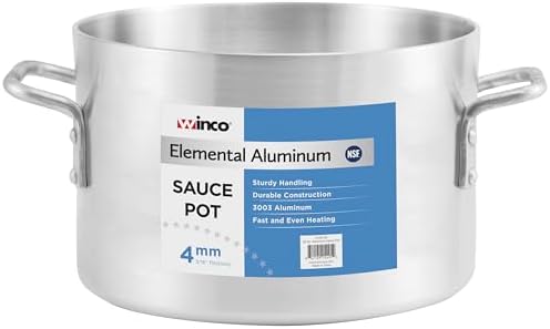 Winco 20 qt Elemental Aluminum Sauce Pot