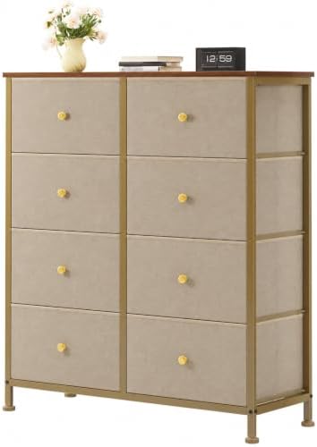 OLIXIS 8 Drawer Storage Dresser for Bedroom, Closet Organizers Units, Khaki