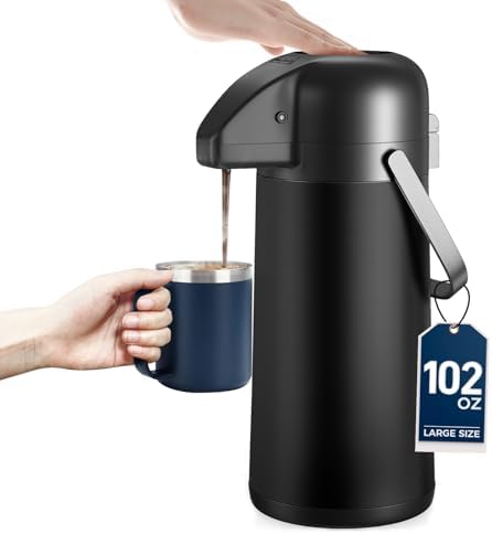 Coffee Carafe for Keeping Hot, 102OZ / 3L Airpot Coffee Dispenser with Pump