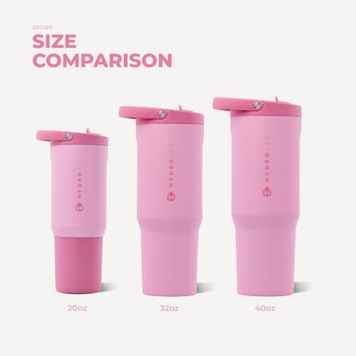 HydroJug Sport 40 oz Insulated Stainless Steel Water Bottle, Petal