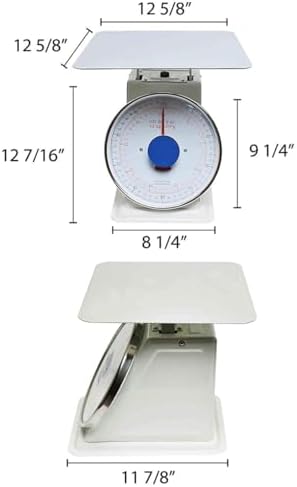TrueCraftware- 100 lb. Mechanical Kitchen Flat Platform Weighing Food Scale- Heavy Duty Portion Control Mechanical Kitchen and Food Scale Industrial Dial Scale for Kitchens and Restaurants