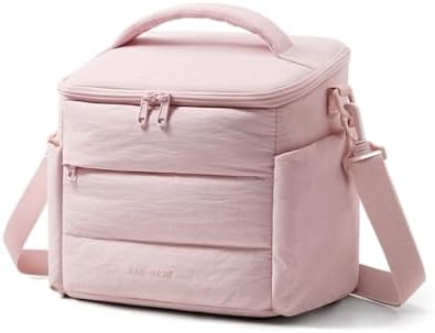 BAGSMART Lunch Box for Women, Cute Quilted Insulated Lunch Bag Sloped-lid