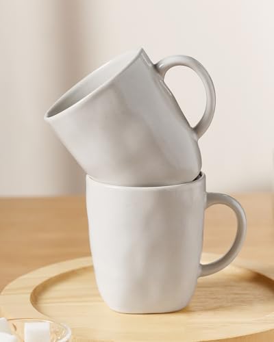 famiware Coffee Mugs Set of 4, Ocean Square 13oz Coffee Cup Set with Handle