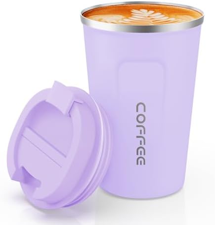 CS COSDDI 12 oz Coffee mug - Stainless Steel Coffee Cup with Leakproof Lid