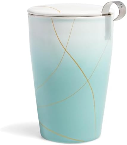 Tea Forte Double-Walled Ceramic Kati Cup, Wellbeing, 12 oz