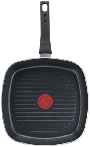 Tefal B55540 Easy Cook and Clean Grill Pan 26 x 26 cm | Non-Stick Coating | Safe | Thermal Signal | Stable Base | Ideal Shape | Healthy Cooking | Black