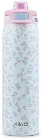 Ello Pop & Fill Insulated Stainless Steel Water Bottle with Quick Fill Lid, Leakproof Locking, Sip or Chug Spout, BPA-Free, Double Wall Vacuum Insulated for Sports, Travel & School- 22oz / 32oz / 40oz