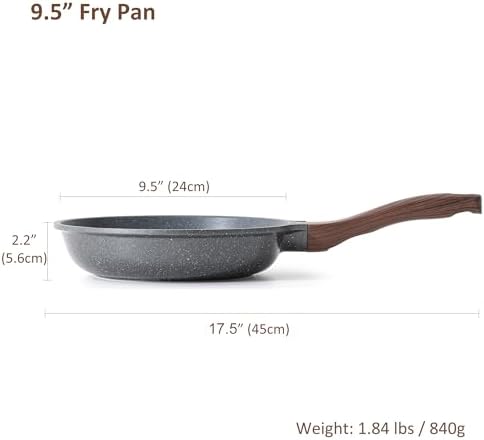 SENSARTE Nonstick Frying Pan Skillet, Swiss Granite Coating Omelette Pan, Healthy Stone Cookware Chef's Pan, PFOA Free (9.5 Inch)