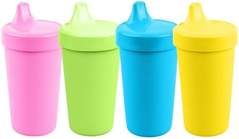 Re-Play Spill-Proof Sippy Cups for Toddlers - Kids Reusable 10 Oz Set of 4, Dishwasher & Microwave Safe, Made in USA, Easter