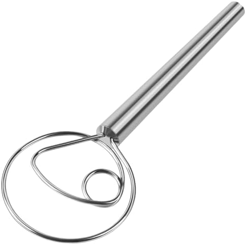 Danish Dough Whisk Stainless Steel Hook Dutch Baking Tool Bread Sourdough Mixer for Pizza Pastry Cake Batter Making