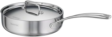 Tramontina Utsava Tri-Ply Clad Stainless Steel 2.9-Quart Saute Pan with Lid