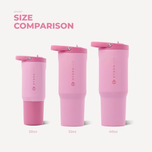 HydroJug Sport 20 oz Insulated Stainless Steel Water Bottle, Petal
