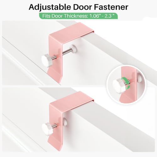 SNTD 8 Tiers Over the Door Organizer, 17" W x 6" D x 69" H, Pink