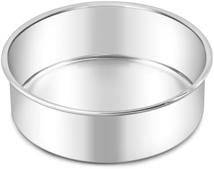 LIANYU 6 Inch Round Cake Pan, Stainless Steel Baking Layer Cake Pan Tin