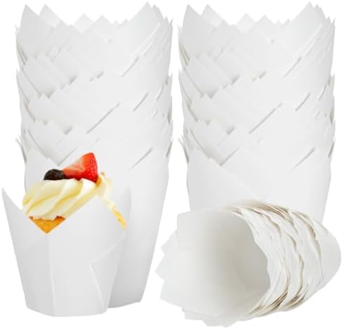 120PCS White Tulip Cupcake Liners for Baking Cups, Muffin Liners Holders