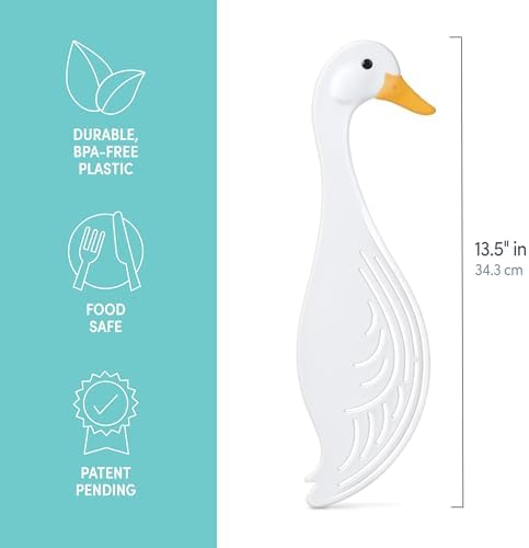 Genuine Fred WATERFOWL Goose Pot Strainer – Great for Pasta and Vegetables - Easy One-Handed Draining - Space-Saving Design - Funny Kitchen Gadget and Accessory