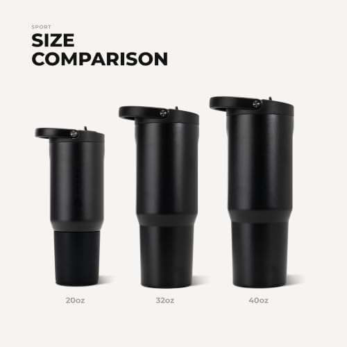 HydroJug Sport 40 oz Insulated Stainless Steel Water Bottle, Black