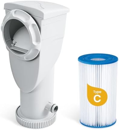 Funsicle SkimmerPlus 1,500 GPH 2-in-1 Filter Pump and Skimmer System for Above Ground Swimming Pools - Pool Cleaning and Maintenance