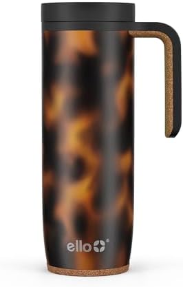 Ello Magnet 18oz Insulated Stainless Steel Travel Mug, Tortoiseshell