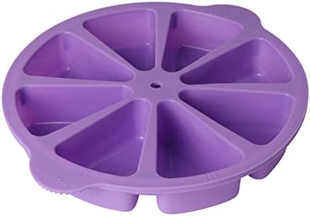 SHEbaking Scone Pan Silicone Triangle Cake Mold for Baking Nonstick Cornbread Pan 8 Cavity Pie Silicone Mold Perfect for Brownies, Muffin, Cupcake, Soap, polenta, or biscuits (Light Purple)