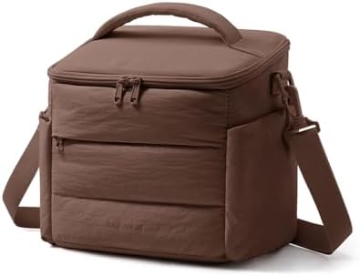 BAGSMART Lunch Box for Women, Cute Quilted Insulated Lunch Bag Sloped-lid