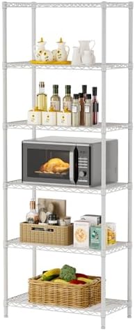 SINGAYE 6 Metal Shelves Wire Shelving Storage Shelf Adjustable Unit Pantry