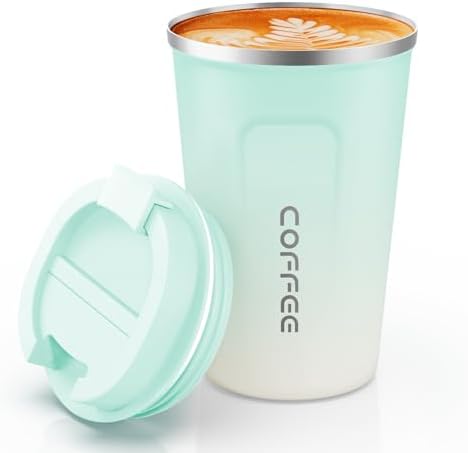 CS COSDDI 12 oz Coffee mug - Stainless Steel Coffee Cup with Leakproof Lid