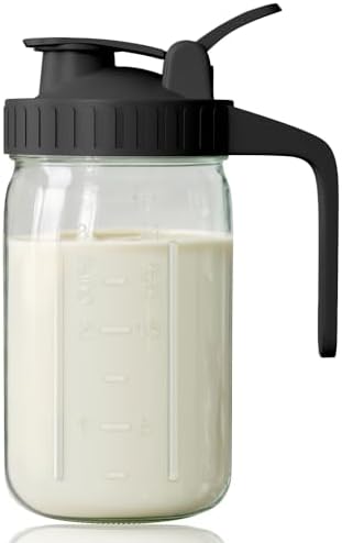 32 oz Breast Milk Pitcher, Glass Mason Jar Pitcher with Lid