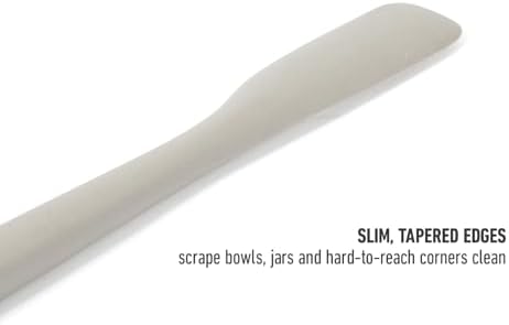 Calphalon Edge Jar Scraper, 9-Inch Silicone Jar Spatula, Flexible Cleaning Scraper for Jars, Bottles & Containers, Slim Heat-Resistant Nonstick-Safe Kitchen Tool, Taupe