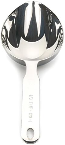 RSVP International Endurance Oval Measuring Scoop, 1/2 cup, Stainless Steel