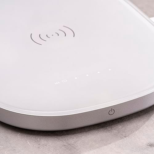 ZWILLING Enfinigy 2-in-1 Digital Kitchen Food Scale, Wireless Charging Station, Max Weight 22lbs, Grams & Ounces, 0.1-gram Accuracy, White