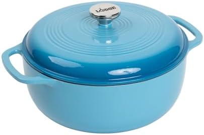 Lodge Essential Enamel Cast Iron Dutch Oven, 6 Quart, Cornflower Blue