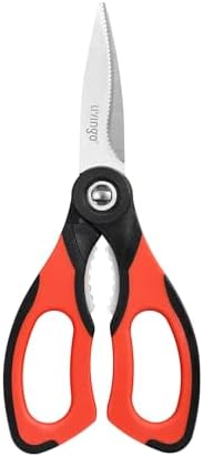 LIVINGO 8.5 Inch Kitchen Shears Serrated Blade Food Scissors