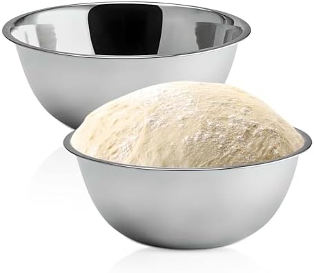 OCS Parts 2-Pack 5 Quart Mixing Bowls | 11.25-Inch Stainless Steel