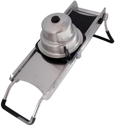 de Buyer LA MANDOLINE REVOLUTION MASTER - Removable, Double-Sided Stainless Steel Blade - Ideal for Cutting, Shredding, Dicing & Cubing - Includes 6 Julienne Blades & Extra Pusher - Made in France