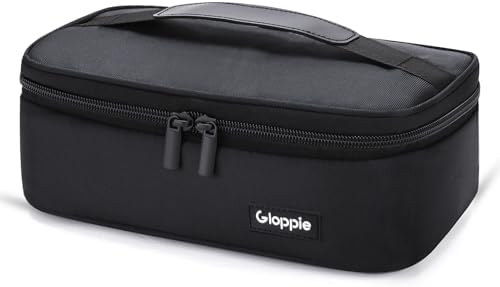 Gloppie Small Lunch Bag, Insulated Lunch Box for Adults & Kids, Black