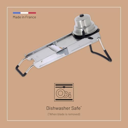 de Buyer LA MANDOLINE REVOLUTION - Removable, Double-Sided Stainless Steel Blade - Ideal for Cutting, Shredding, Dicing & Cubing - Includes Three Julienne Blades - Made in France