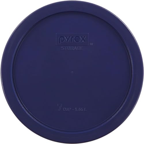 Pyrex 7203 7-Cup Glass Bowls and 7402-PC Blue Lids (2-Pack) - Made in USA
