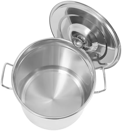 12L/22.2Qt Commercial Large Stock Pot with Lid,Nickel Free Stainless Steel Cookware Healthy Polished Stockpots, Induction Soup Pot for Cooking Home Use