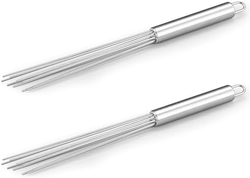Baderke 2 Pcs Barista Whisk Tool 11.5 Inch Long Handle 10 Needles Stirrer