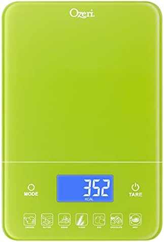 Ozeri Touch III 22 lbs (10 kg) Digital Kitchen Scale, in Tempered Glass