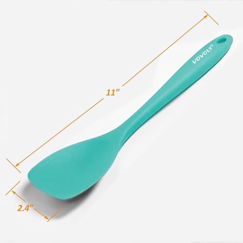 Vovoly Silicone Spatula Spoon Set, 11 IN, Teal, Spoonulas Heat Resistant